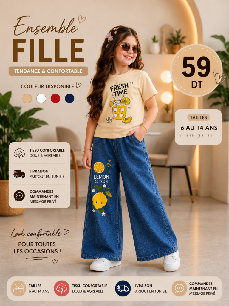 🍋 Ensemble fille lemon