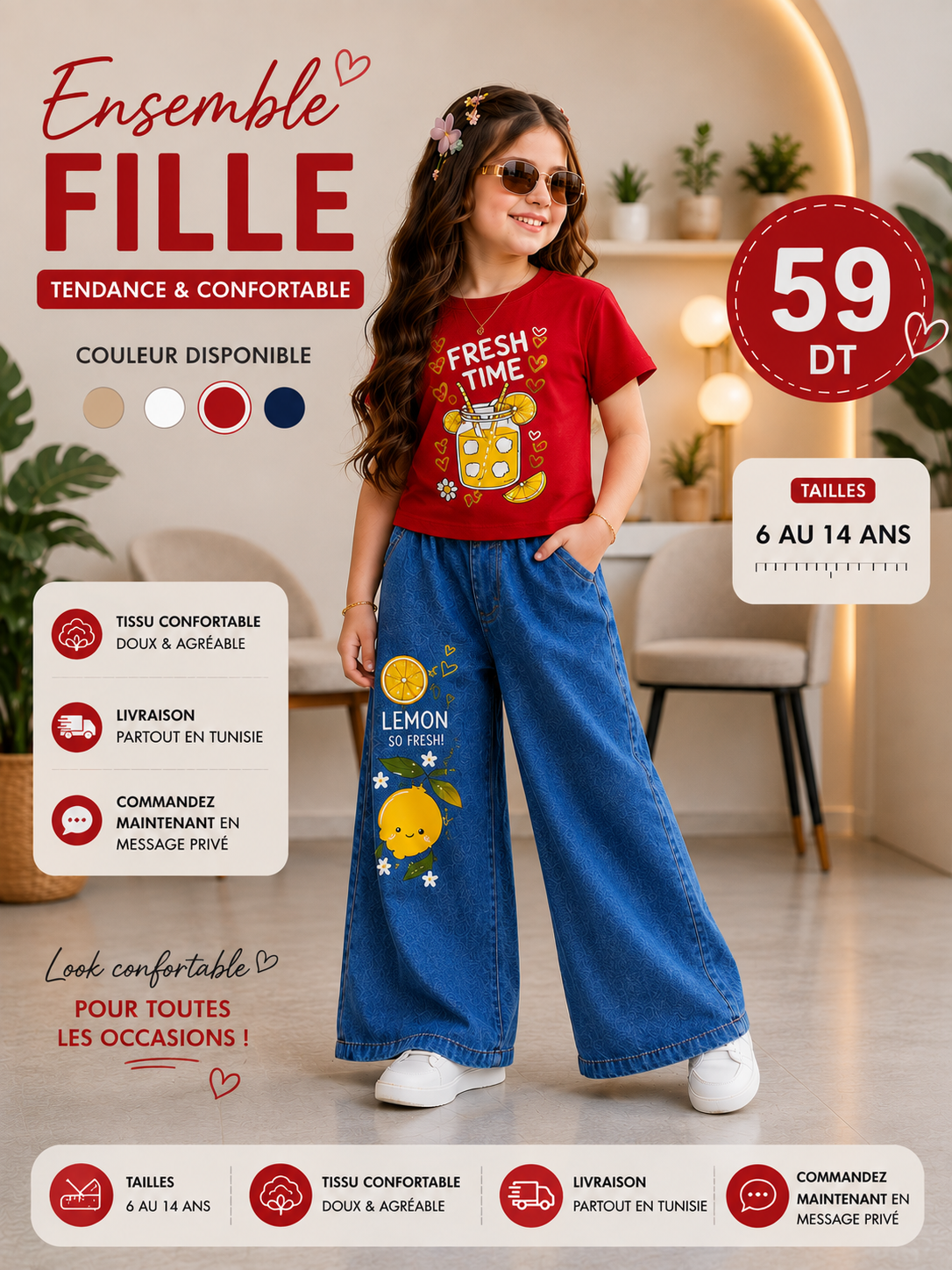 🍋 Ensemble fille lemon
